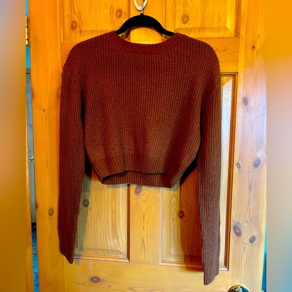 Rust coloured Ardene Cropped Sweater